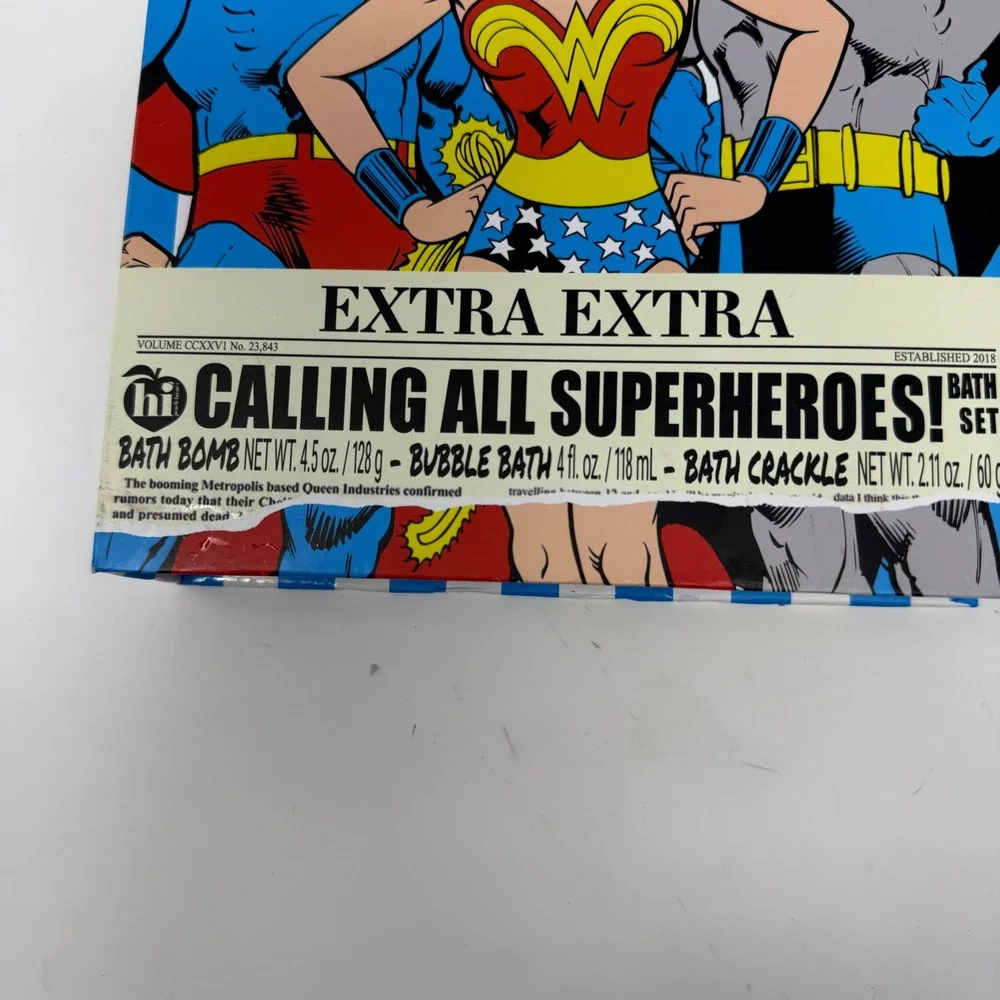 DC COMICS  JUSTICE LEAGUE OF AMERICA  BATH BOMB , BUBBLE BATH , BATH CRACKLE NEW